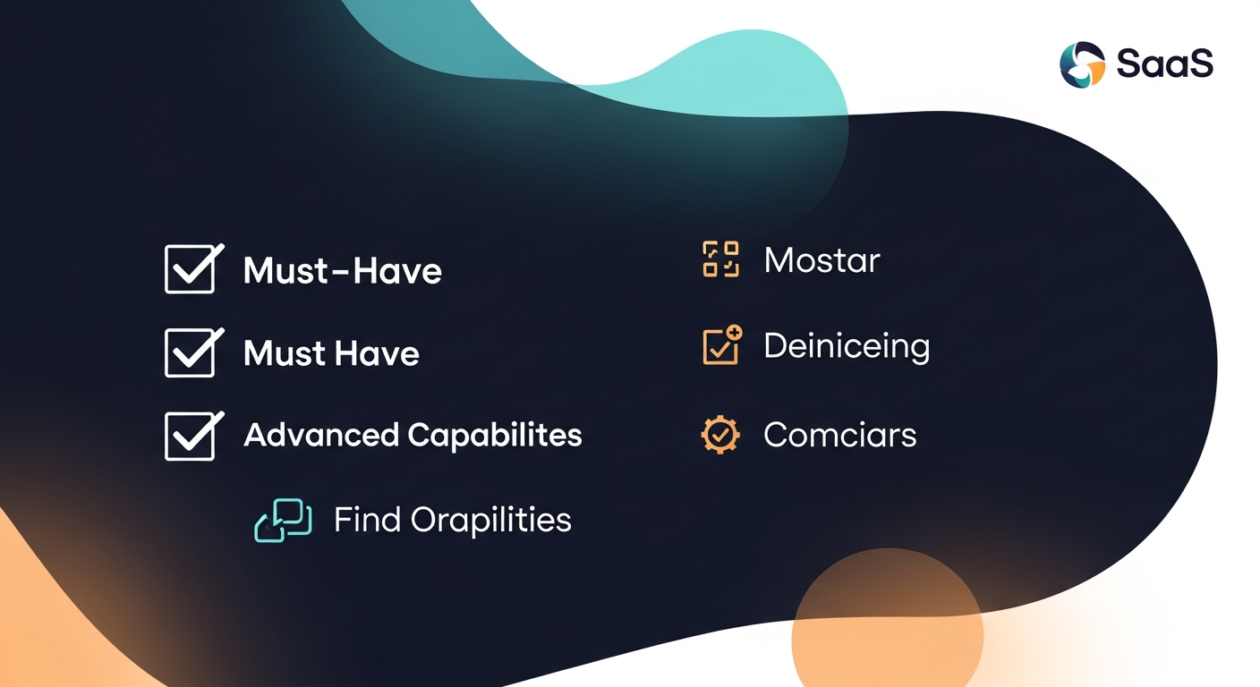 Checklist-style graphic showing the must-have features and advanced capabilities, with checkmarks next to each item and small icons representing each feature