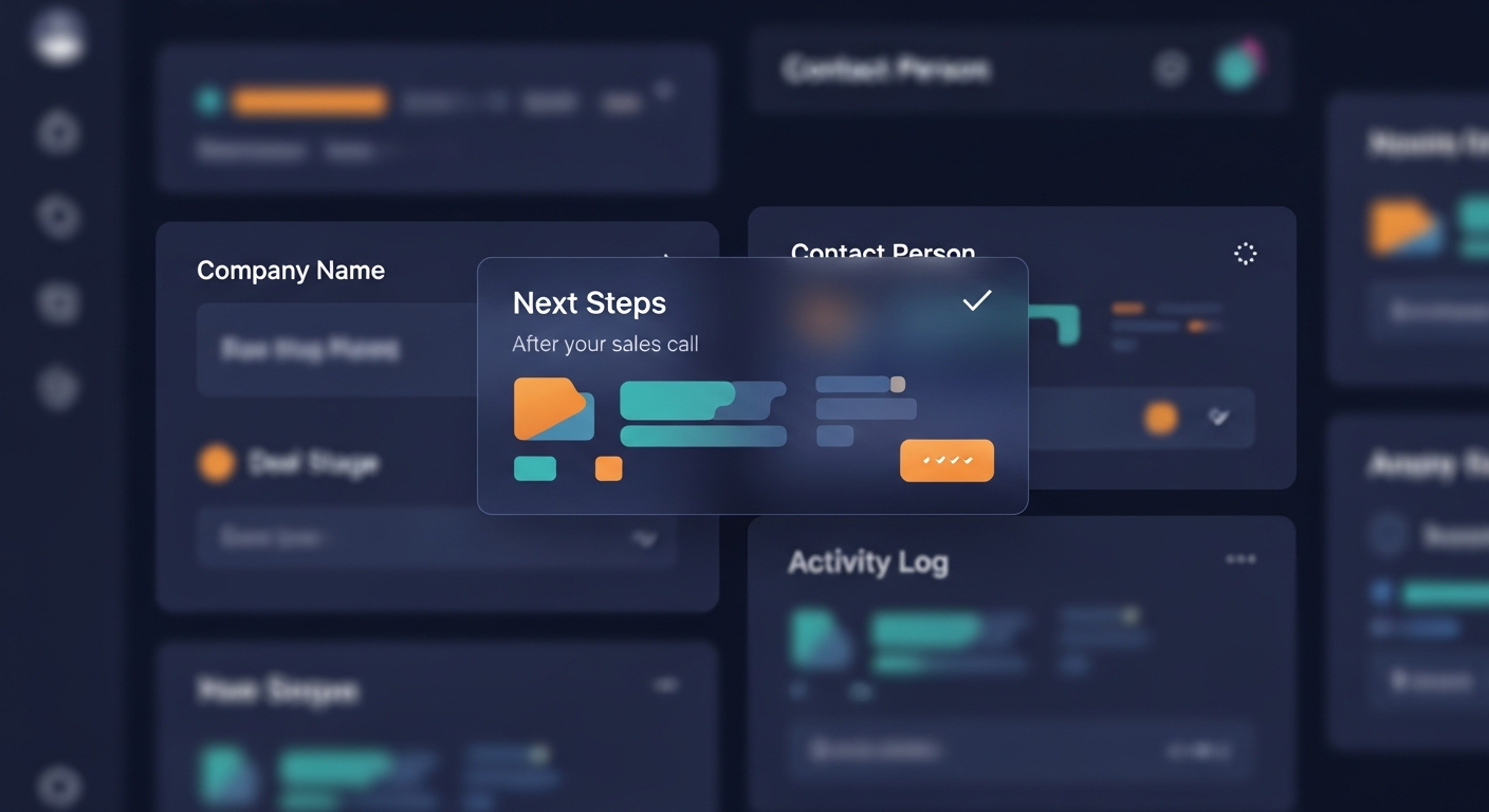 Screenshot mockup of a CRM record with a dedicated \
