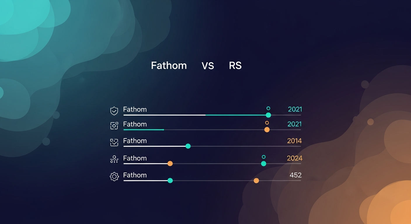 Bullet scorecard comparing Fathom and RS across the five criteria
