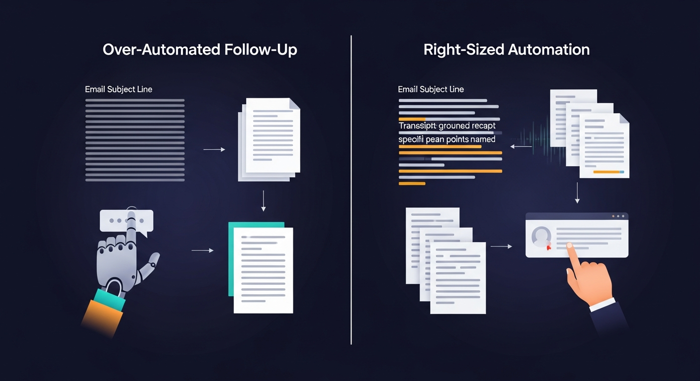 A two-column comparison visual: 