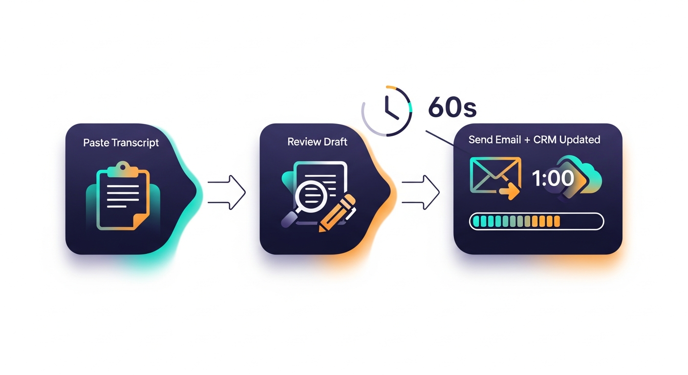 A simple three-step flow diagram: 